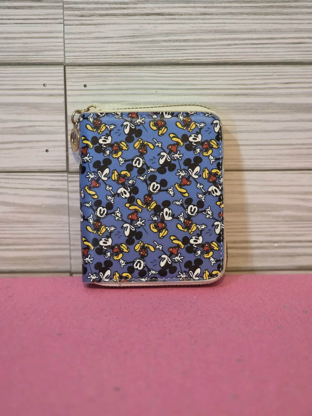 Disney Mickey Mouse All-Over Print Zip-Around Wallet - Blue Multicolor